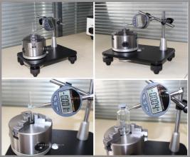 濟南賽（sài）成儀（yí）器“ZPI-A圓跳動測試儀”測試低硼矽安瓿瓶垂直軸偏（piān）差過程